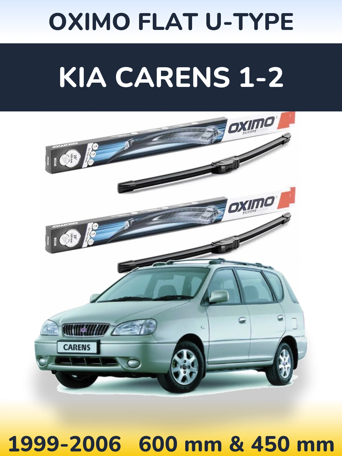 Torkarblad Oximo Flat U-type för KIA Carens 1-2