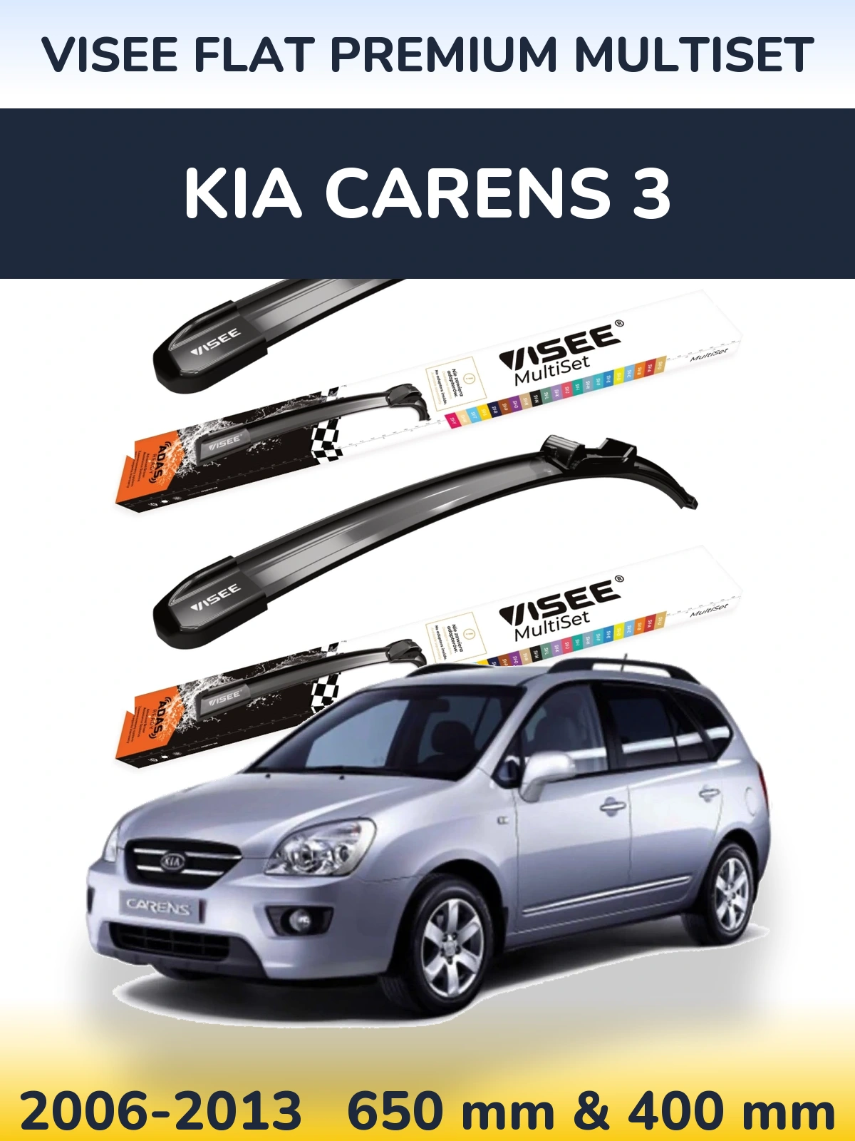 Torkarblad VISEE FLAT PREMIUM MultiSet för KIA Carens 3