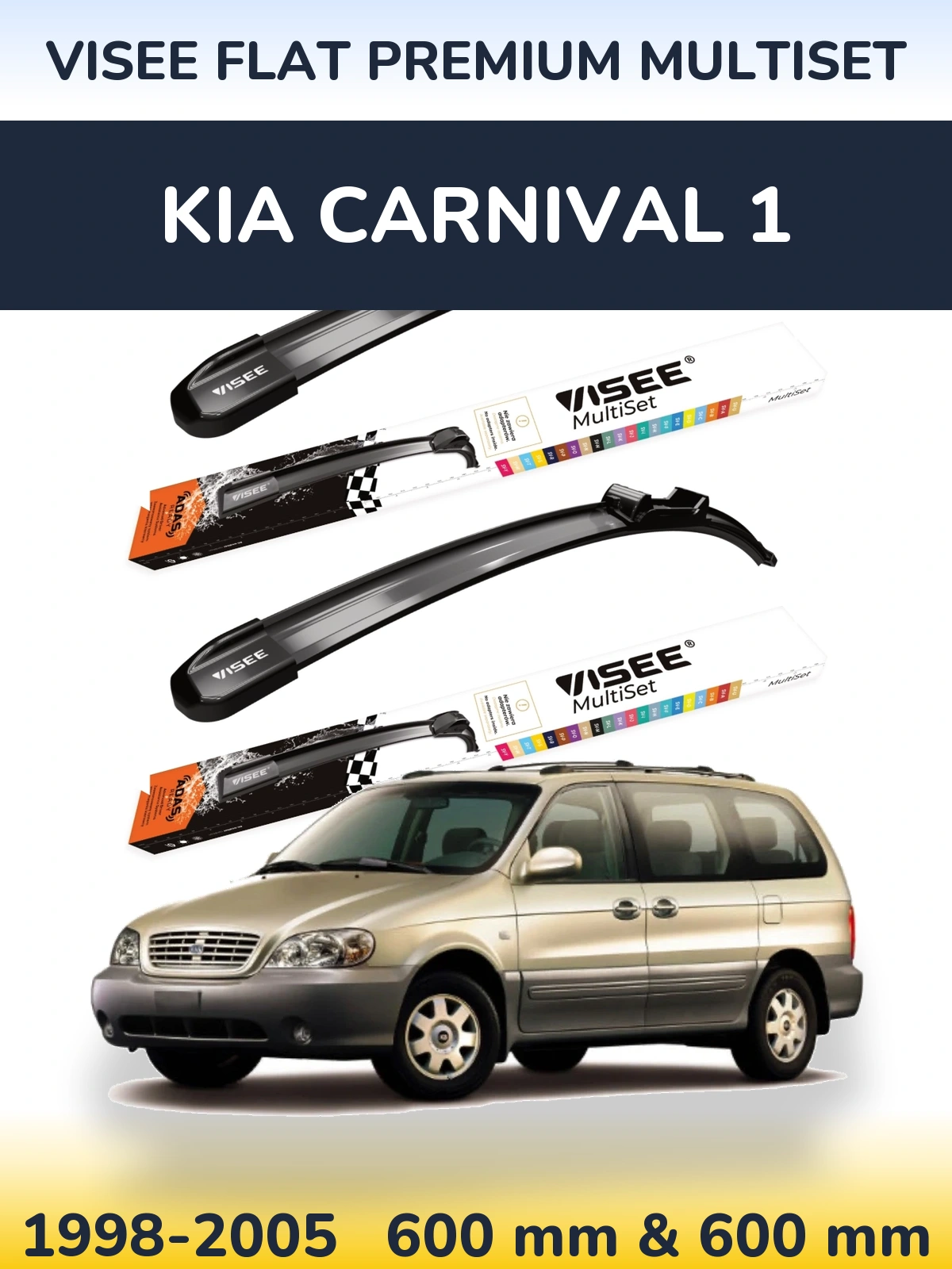 Torkarblad VISEE FLAT PREMIUM MultiSet för KIA Carnival 1