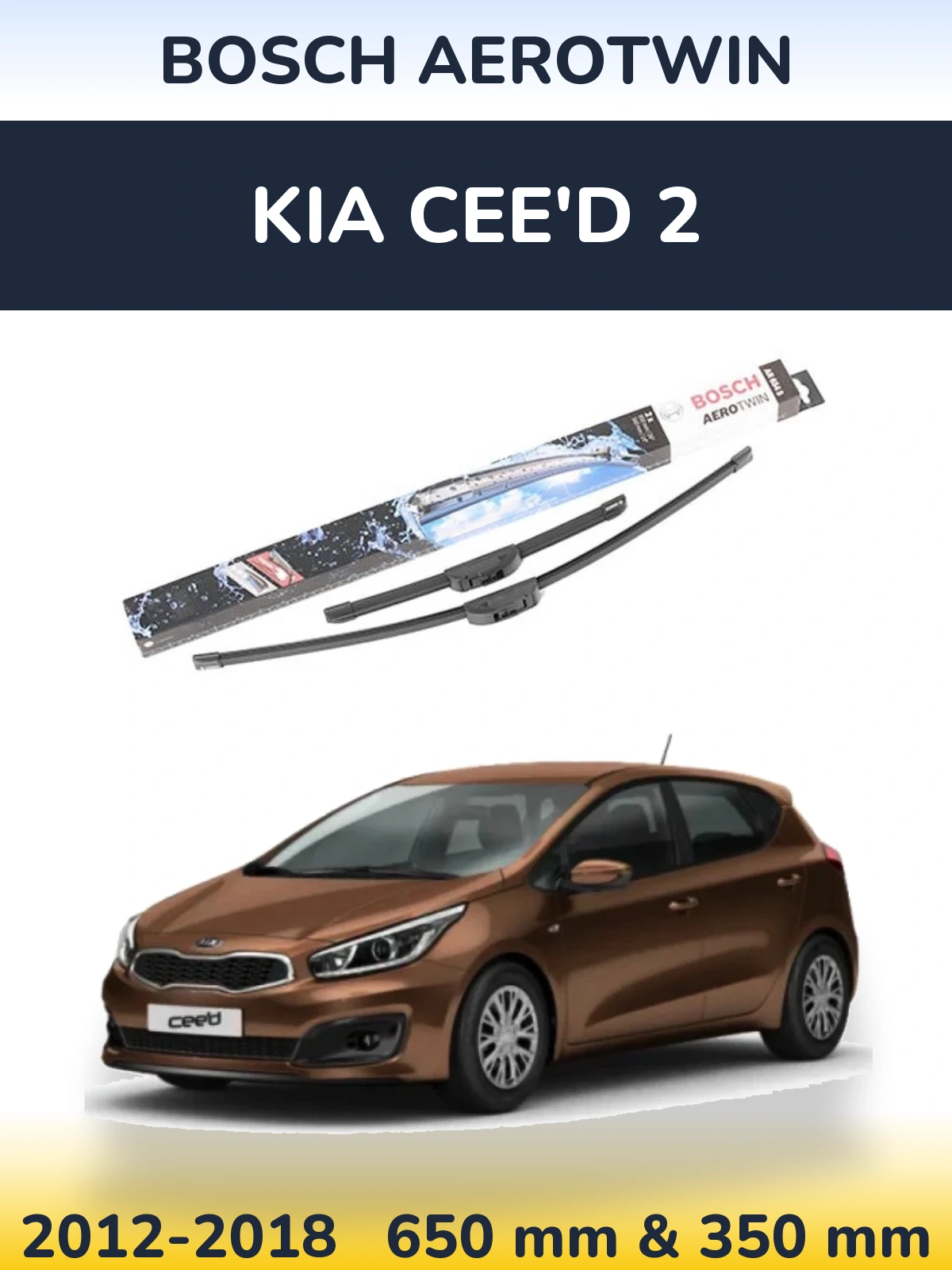 Torkarblad BOSCH AeroTwin för KIA Cee'd 2