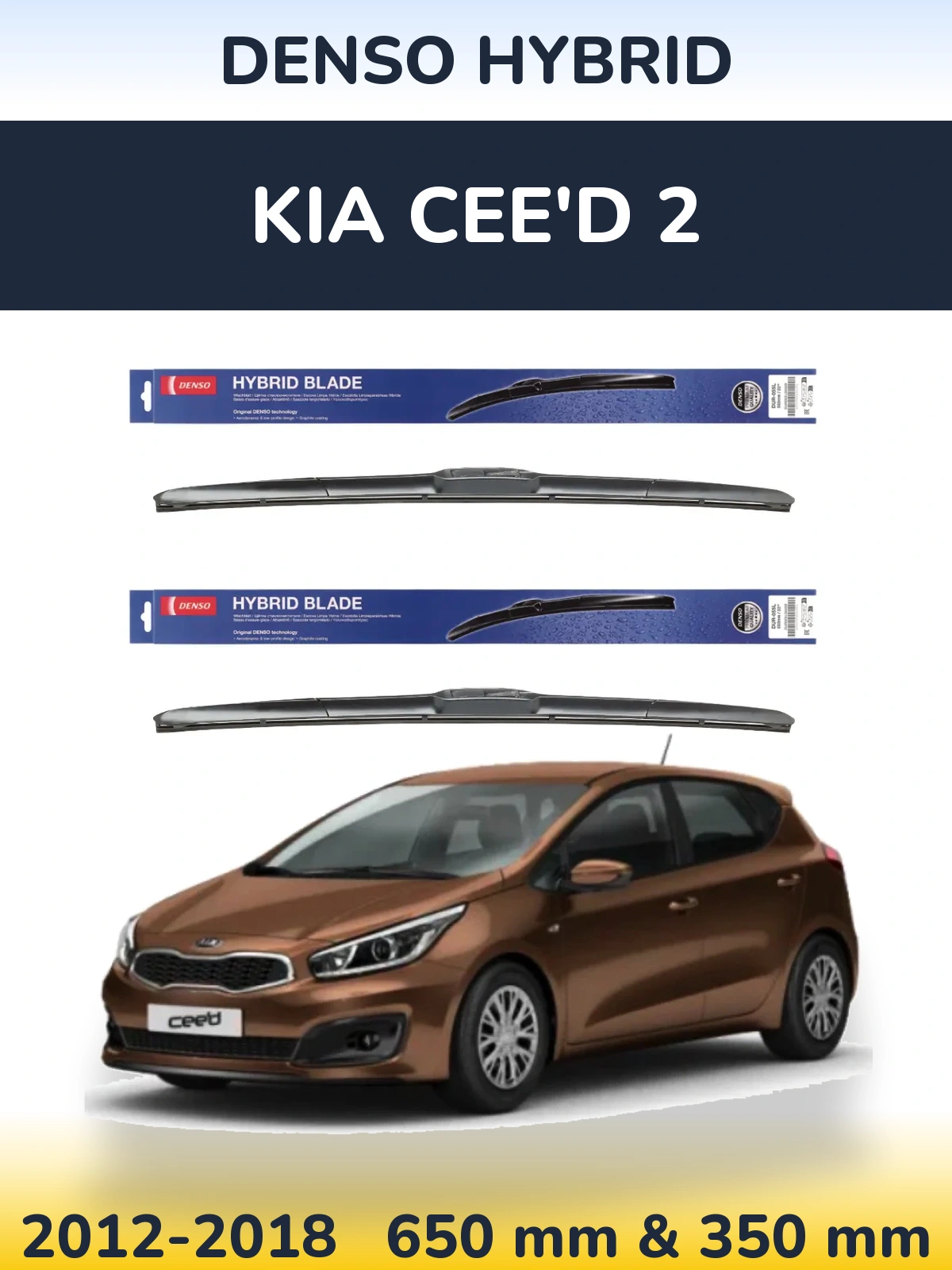 Torkarblad Denso Hybrid för KIA Cee'd 2
