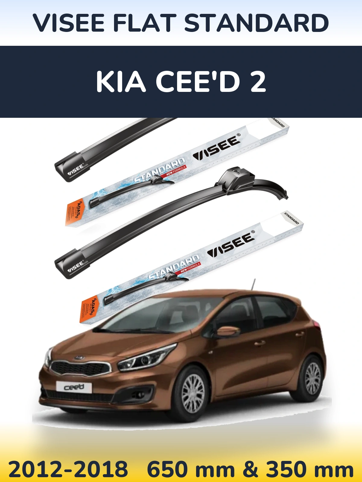 Torkarblad VISEE FLAT STANDARD för KIA Cee'd 2