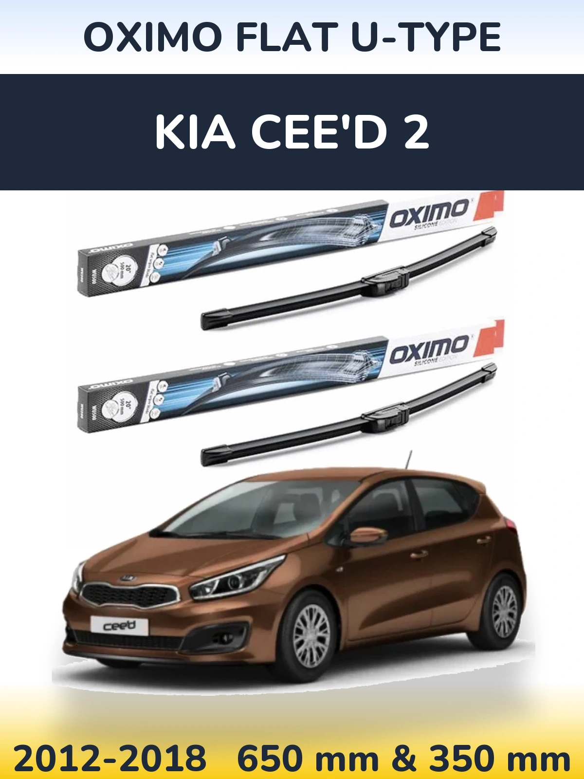 Torkarblad Oximo Flat U-type för KIA Cee'd 2