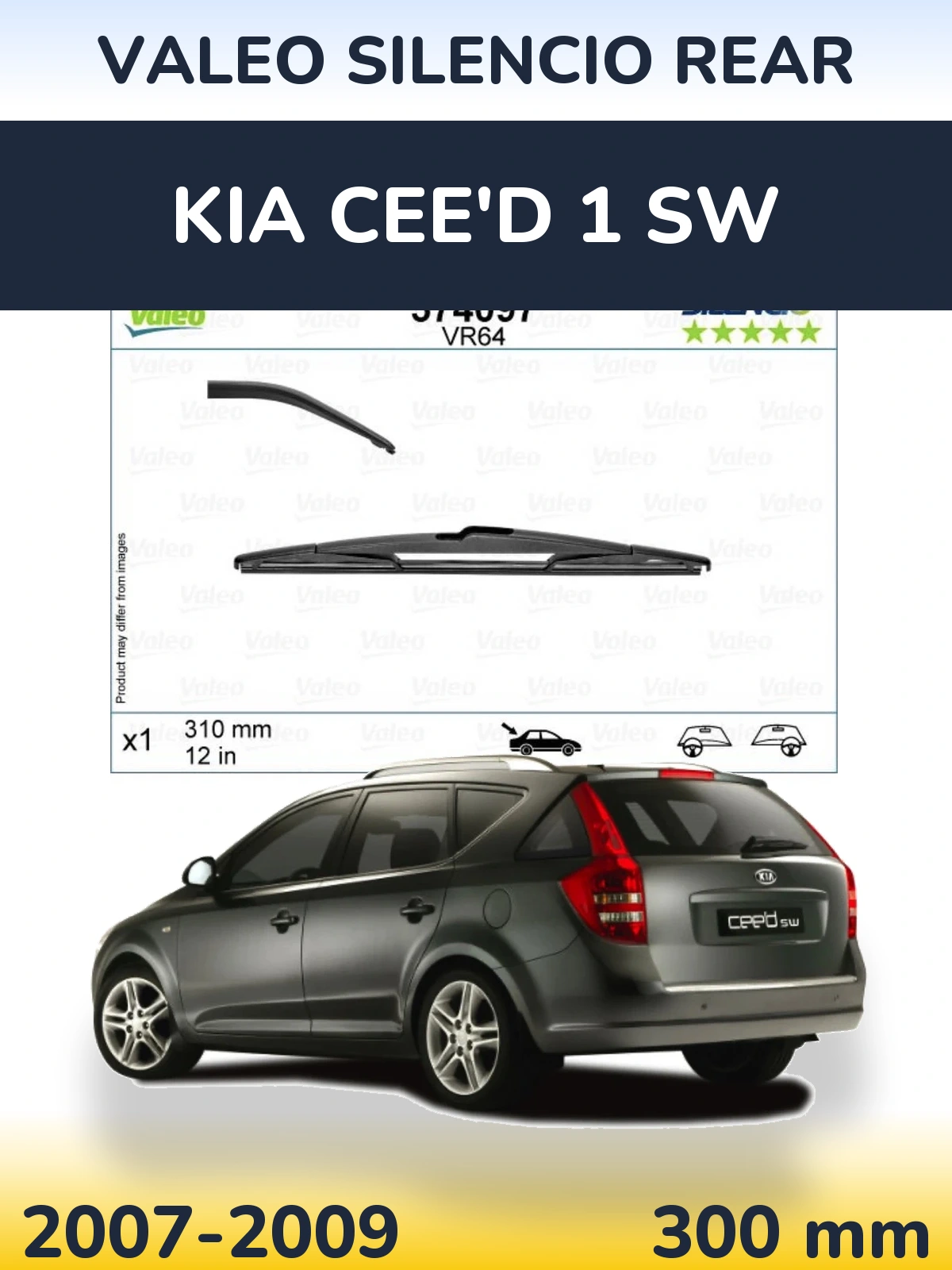Torkarblad Valeo Silencio Rear för KIA Cee'd 1 SW