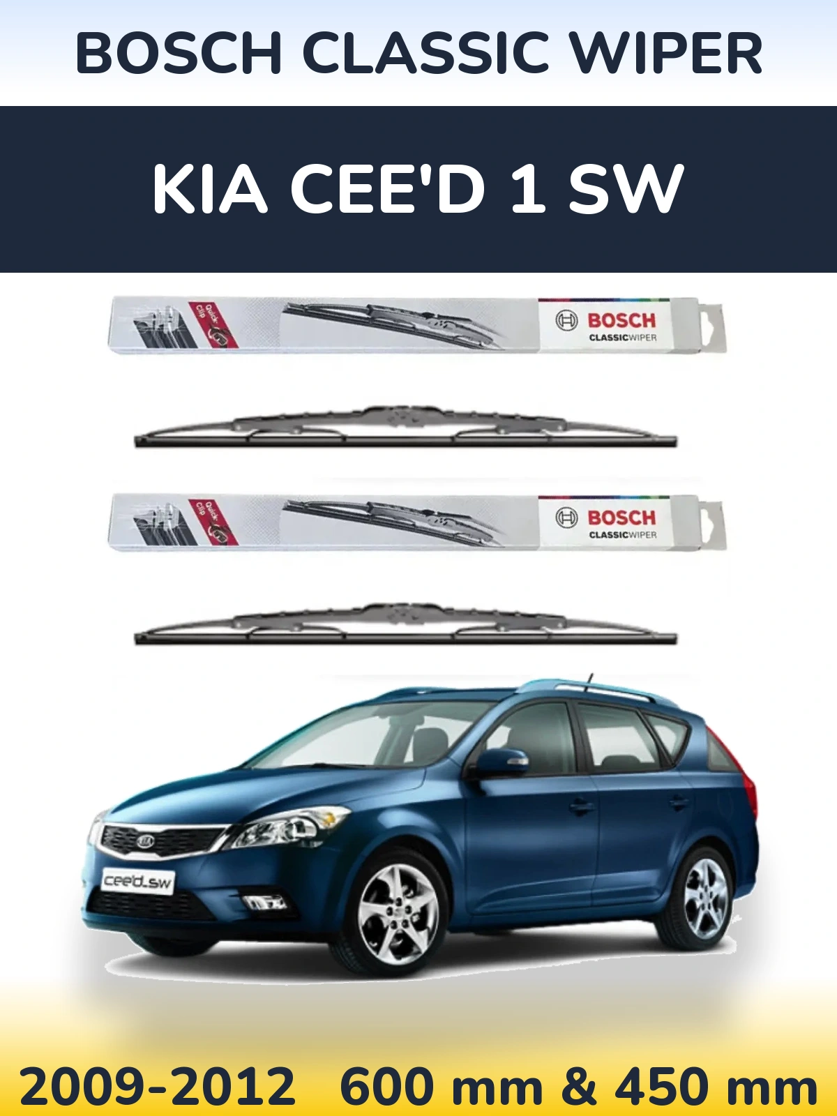 Torkarblad BOSCH Classic Wiper för KIA Cee'd 1 SW