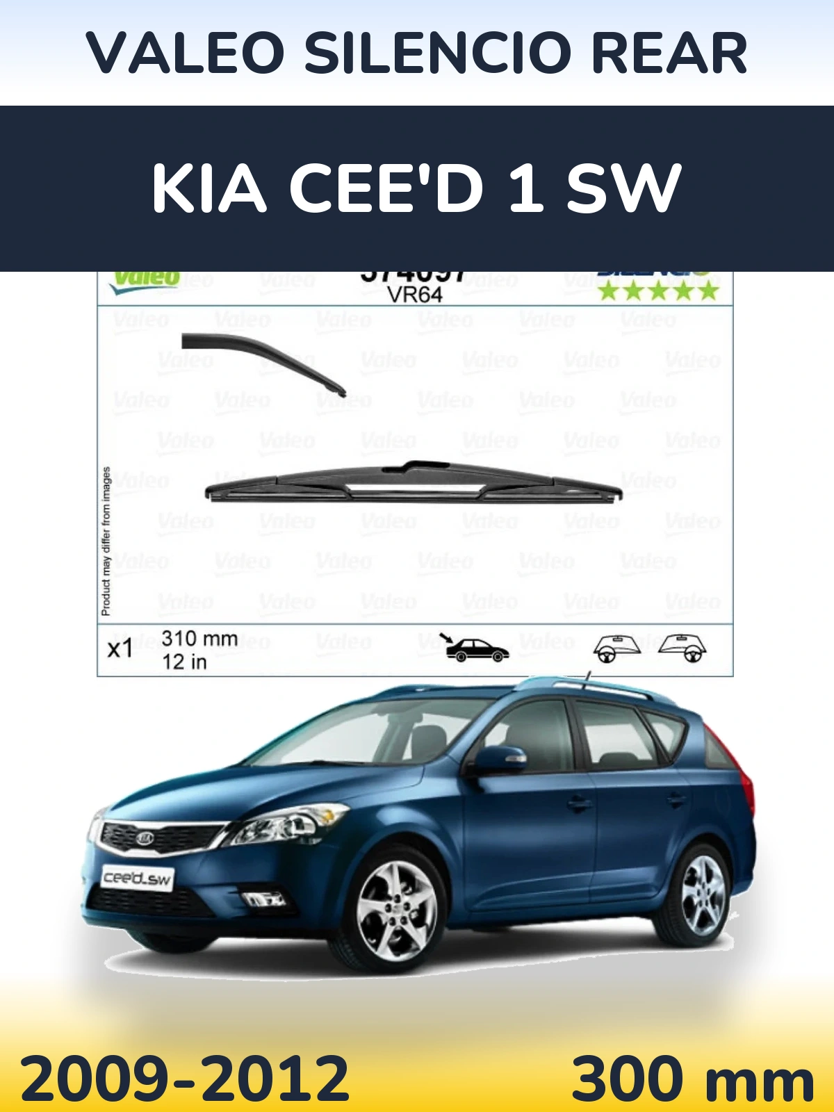 Torkarblad Valeo Silencio Rear för KIA Cee'd 1 SW