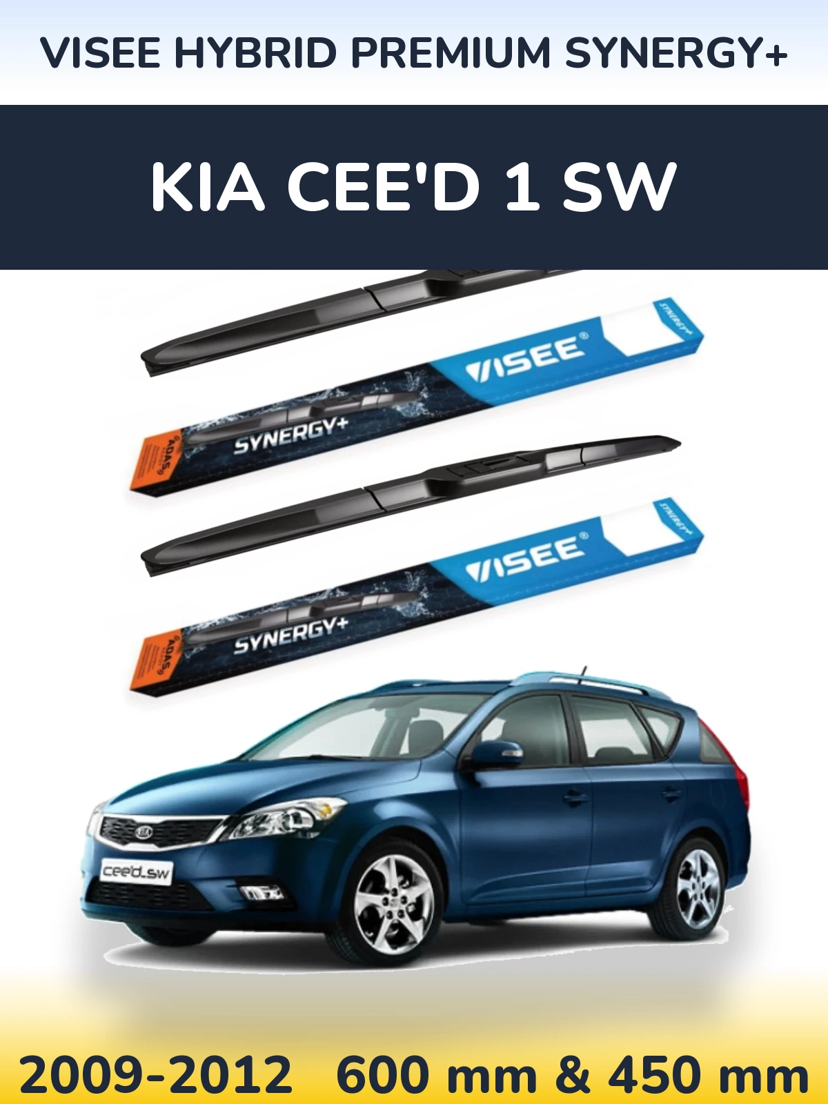 Torkarblad VISEE HYBRID PREMIUM SYNERGY+ för KIA Cee'd 1 SW