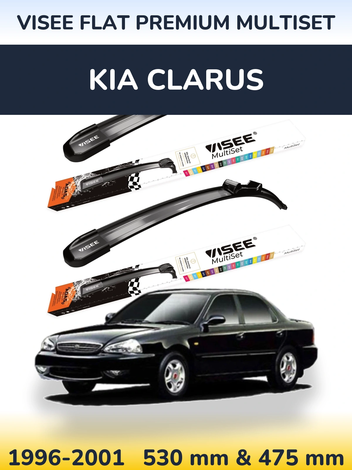 Torkarblad VISEE FLAT PREMIUM MultiSet för KIA Clarus