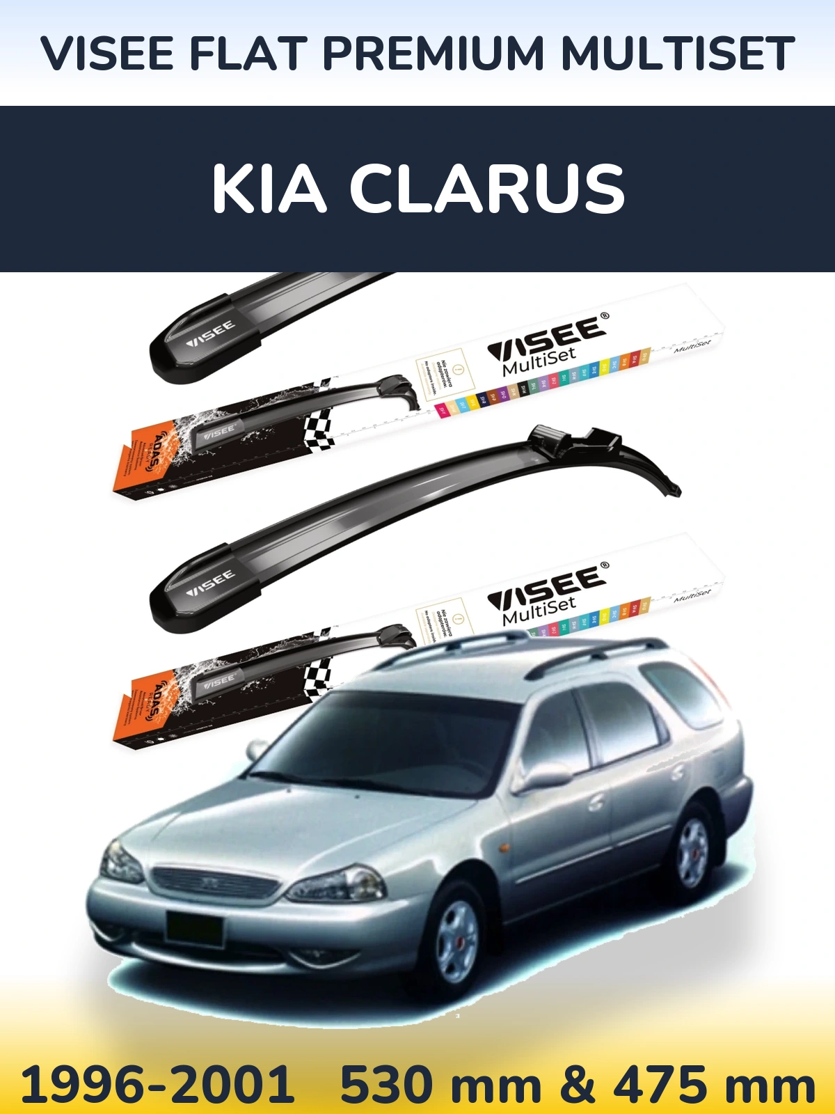 Torkarblad VISEE FLAT PREMIUM MultiSet för KIA Clarus