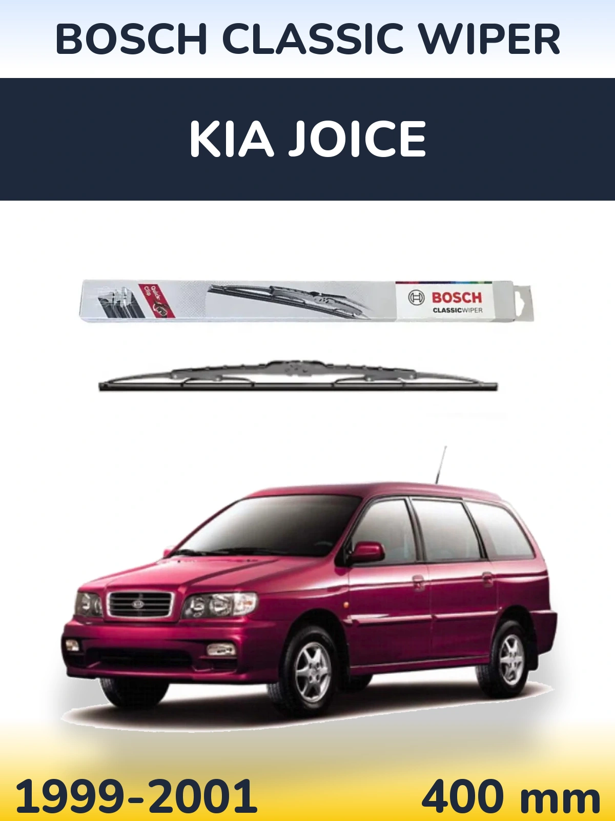 Rear wiper blade BOSCH Classic Wiper 400 mm for KIA Joice 1999-2001