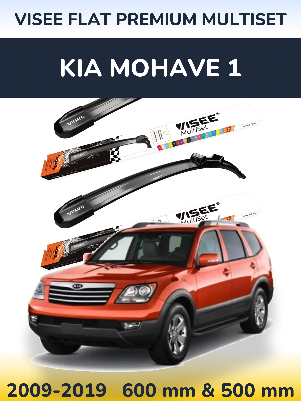 Torkarblad VISEE FLAT PREMIUM MultiSet för KIA Mohave 1