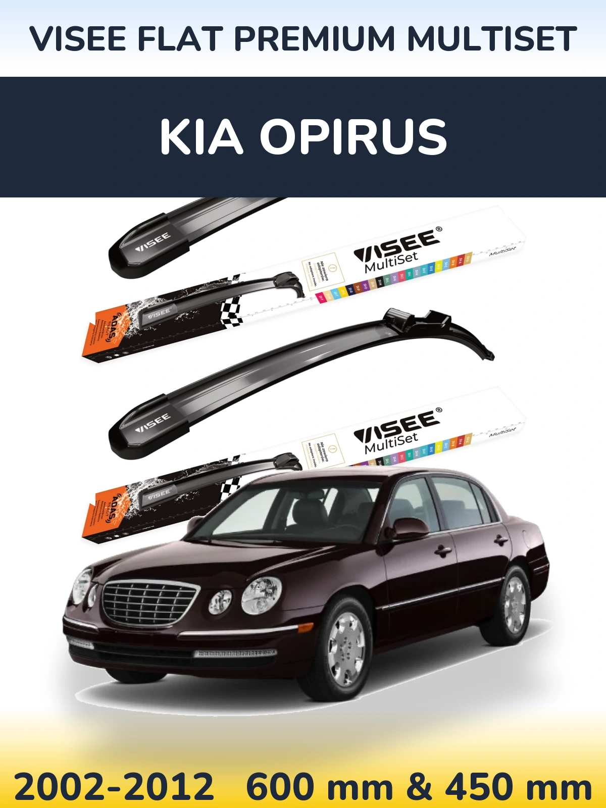 Torkarblad VISEE FLAT PREMIUM MultiSet för KIA Opirus