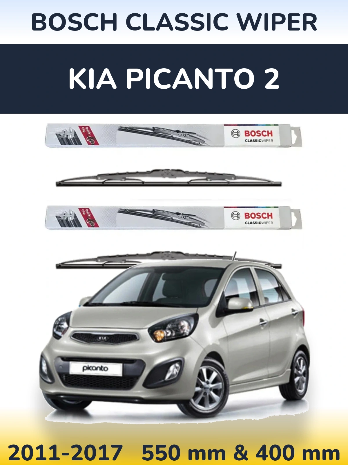 Torkarblad BOSCH Classic Wiper för KIA Picanto 2