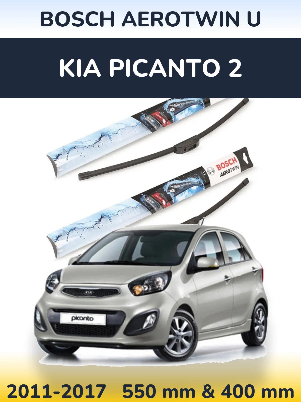 Torkarblad BOSCH AeroTwin U för KIA Picanto 2