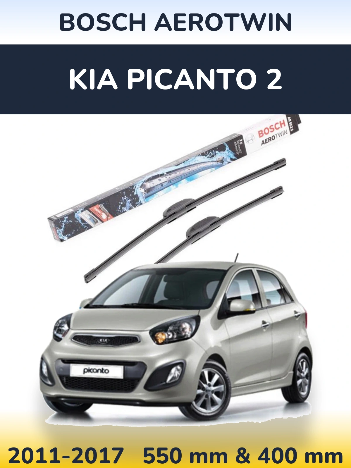 Torkarblad BOSCH AeroTwin för KIA Picanto 2