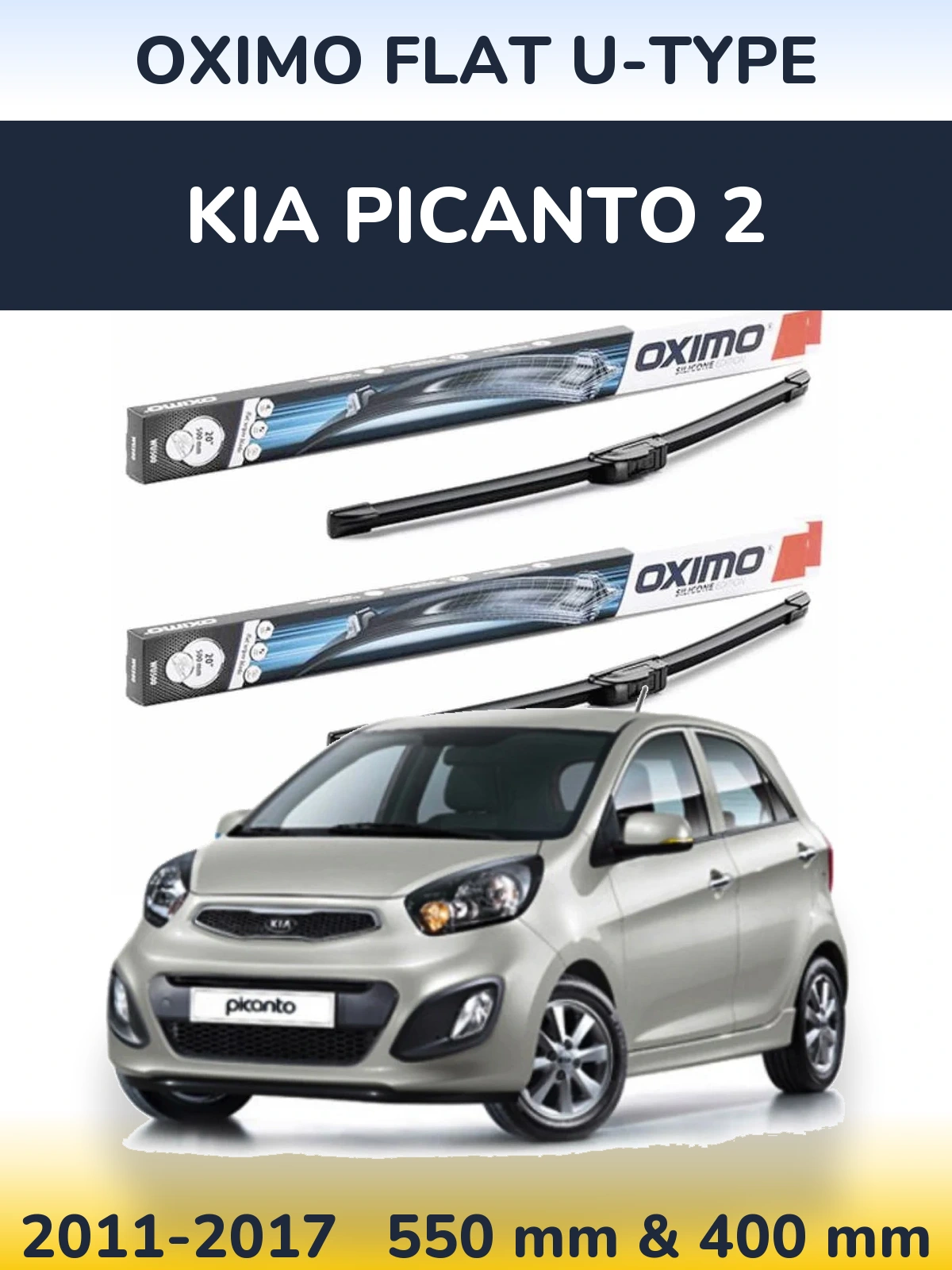 Torkarblad Oximo Flat U-type för KIA Picanto 2