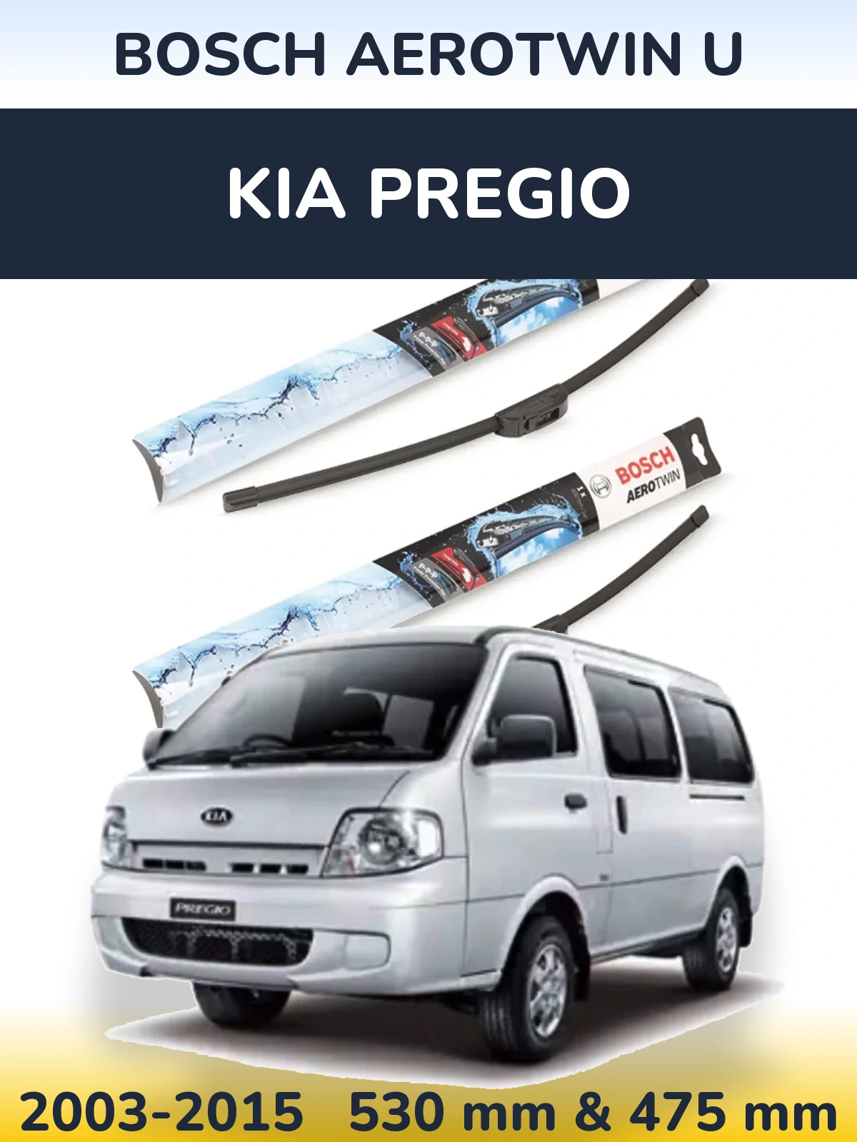 Torkarblad BOSCH AeroTwin U för KIA Pregio