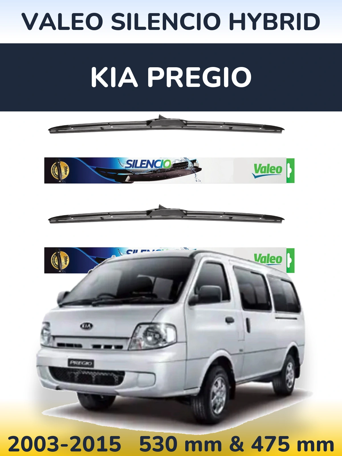 Torkarblad Valeo Silencio Hybrid för KIA Pregio