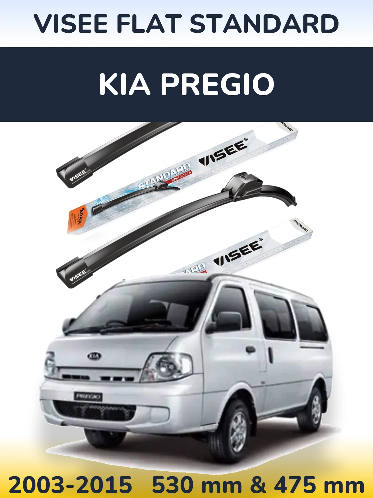 Torkarblad VISEE FLAT STANDARD för KIA Pregio