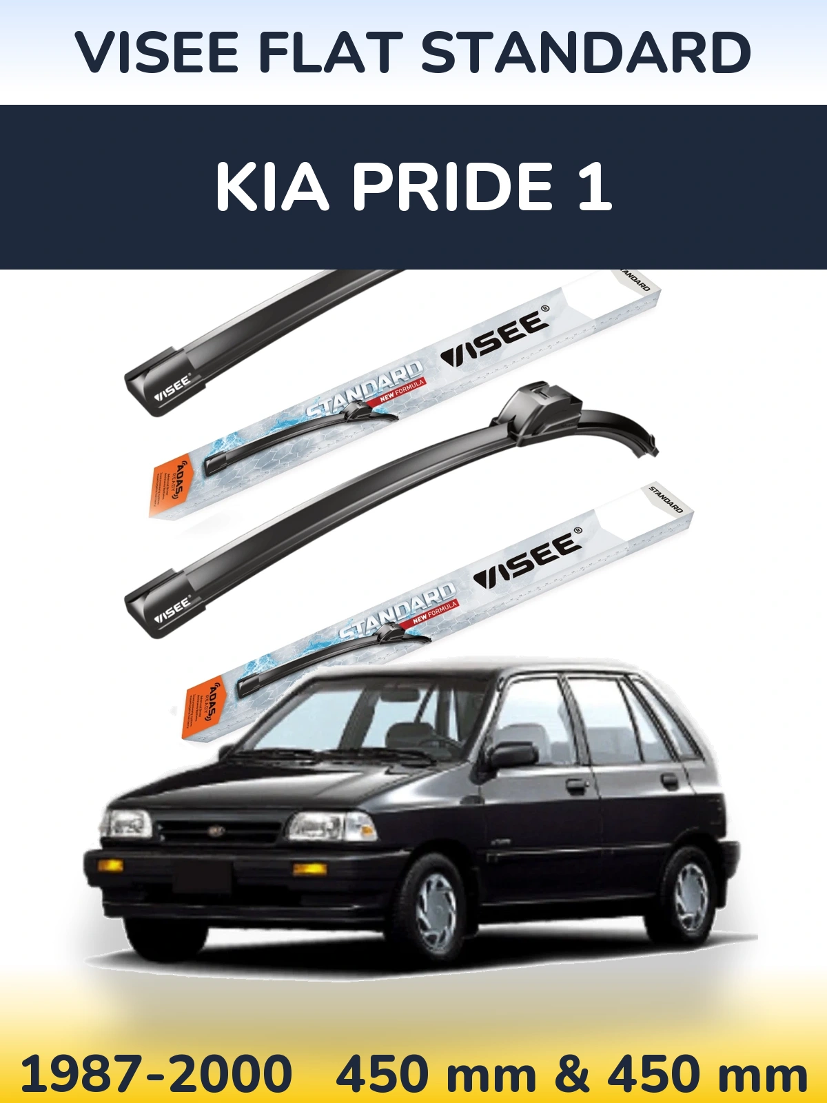 Torkarblad VISEE FLAT STANDARD för KIA Pride 1