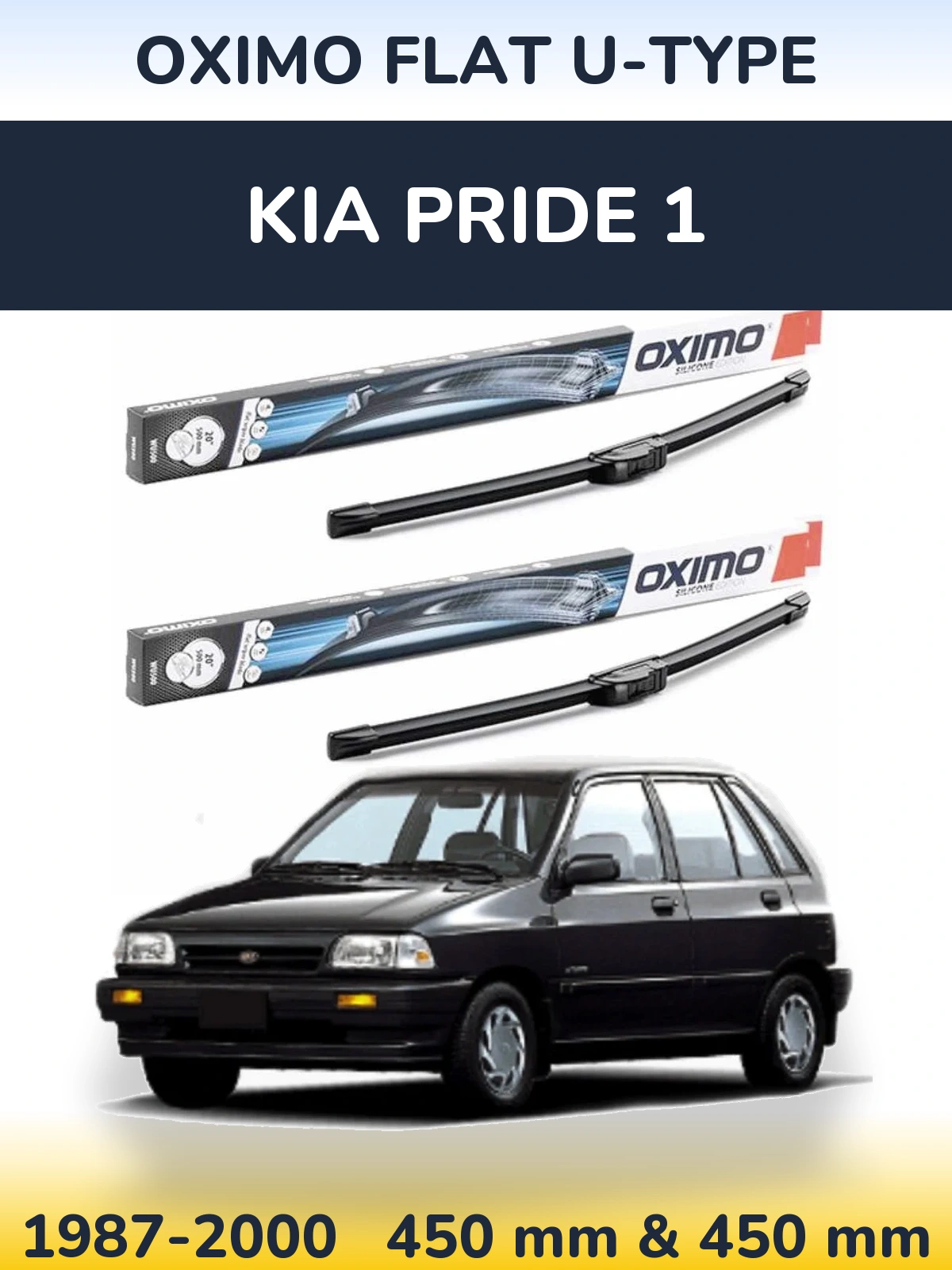 Torkarblad Oximo Flat U-type för KIA Pride 1
