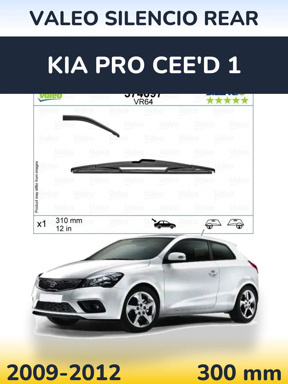 Torkarblad Valeo Silencio Rear för KIA Pro Cee'd 1