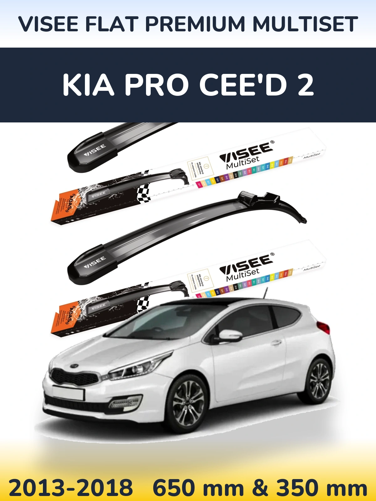 Torkarblad VISEE FLAT PREMIUM MultiSet för KIA Pro Cee'd 2