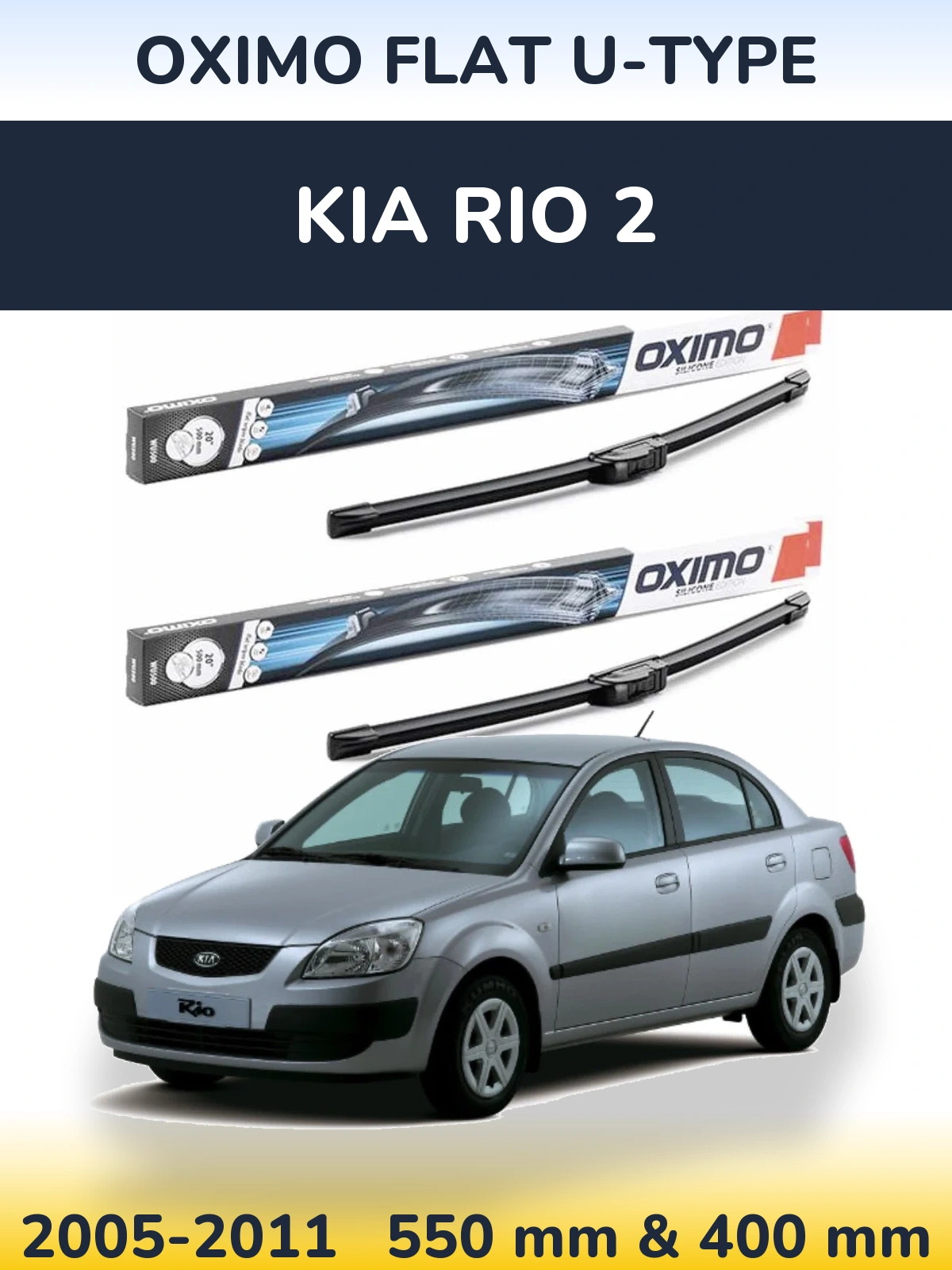 Torkarblad Oximo Flat U-type för KIA Rio 2