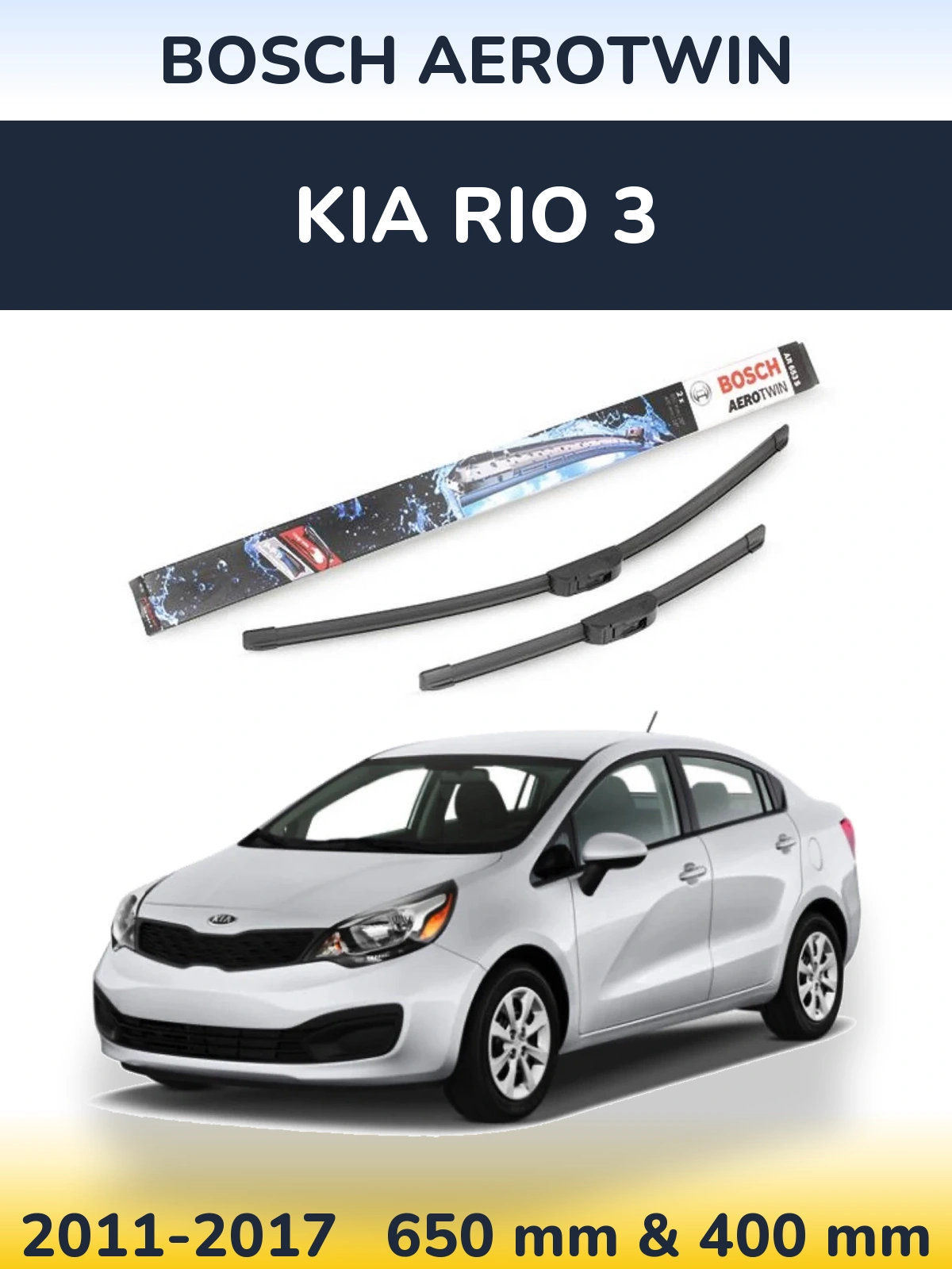 Torkarblad BOSCH AeroTwin för KIA Rio 3