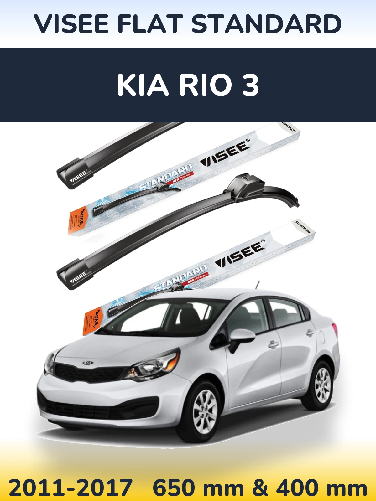 Torkarblad VISEE FLAT STANDARD för KIA Rio 3