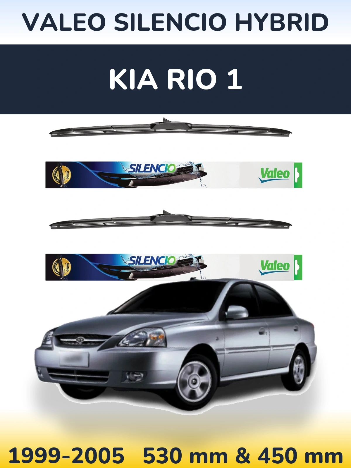 Torkarblad Valeo Silencio Hybrid för KIA Rio 1