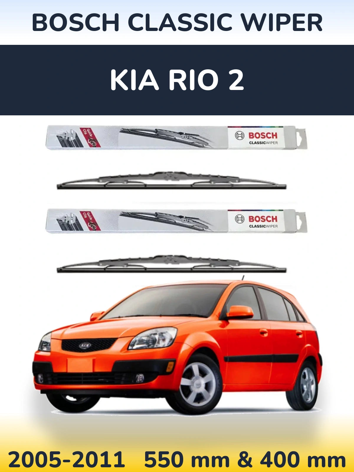 Torkarblad BOSCH Classic Wiper för KIA Rio 2