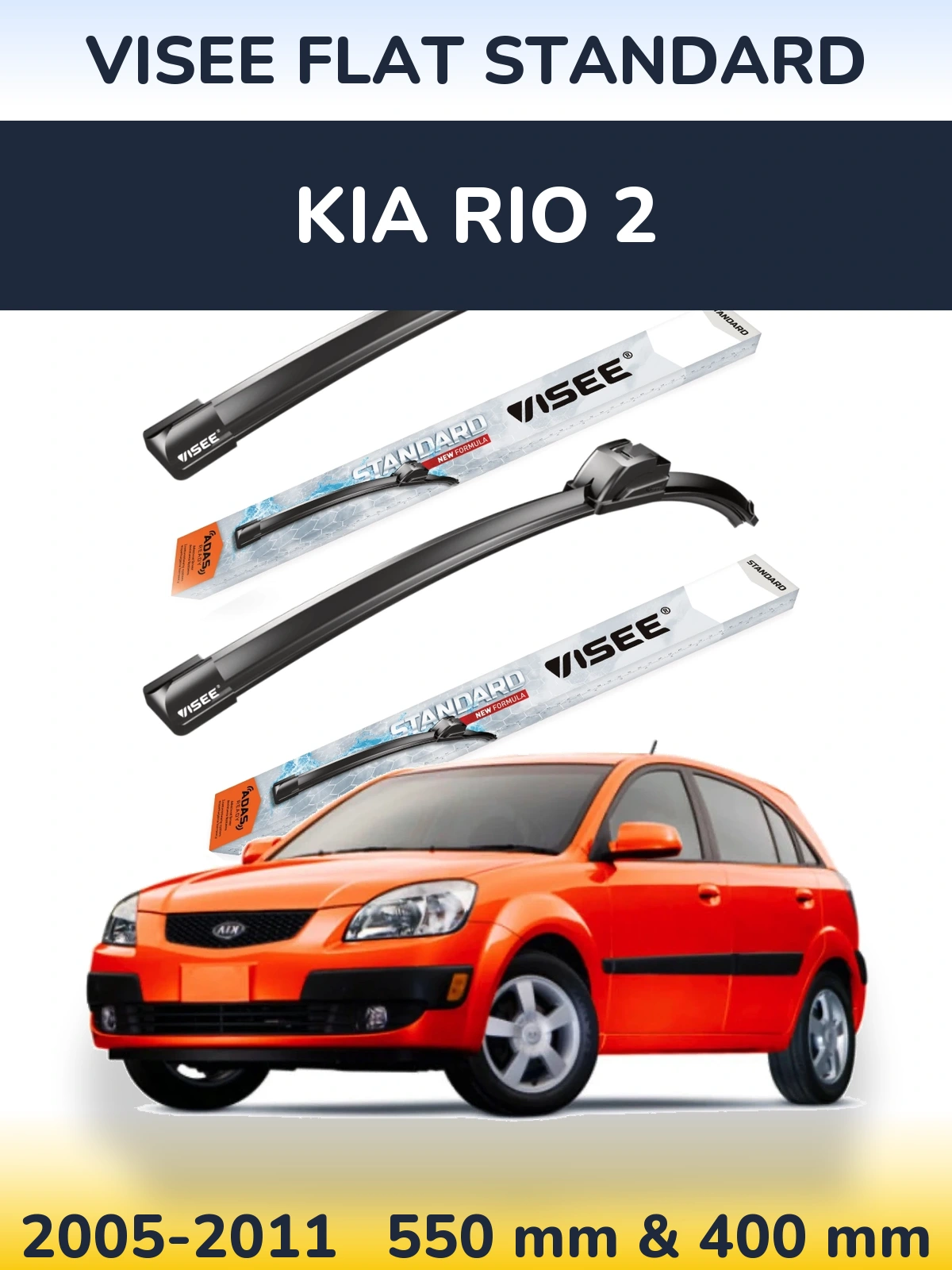 Torkarblad VISEE FLAT STANDARD för KIA Rio 2