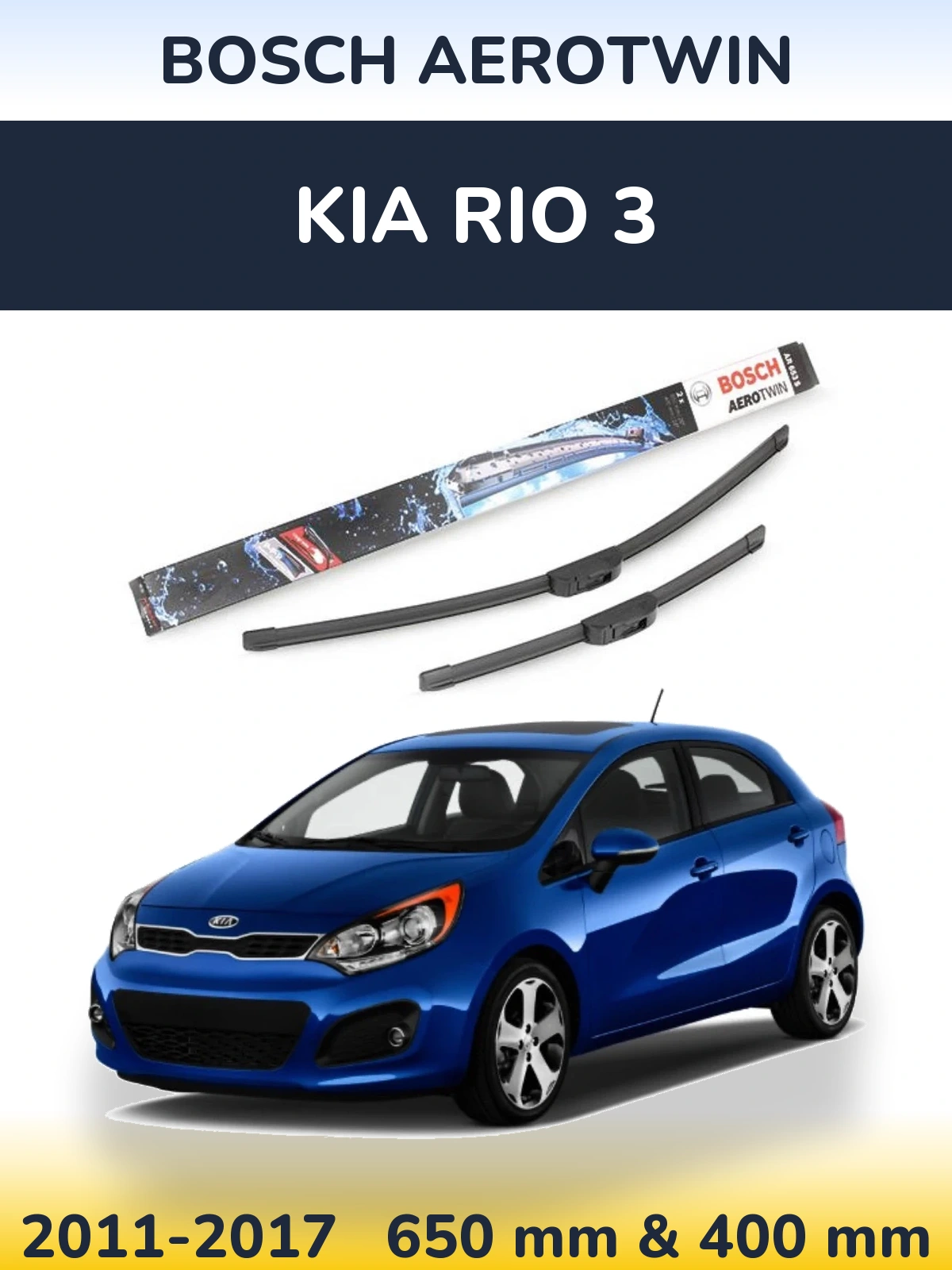 Torkarblad BOSCH AeroTwin för KIA Rio 3