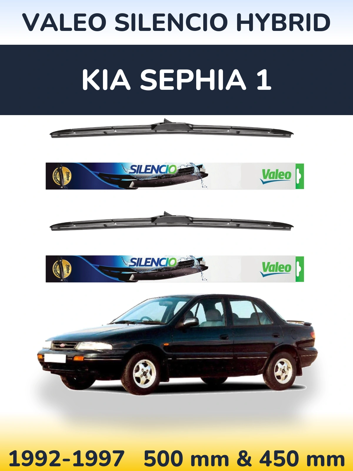 Torkarblad Valeo Silencio Hybrid för KIA Sephia 1