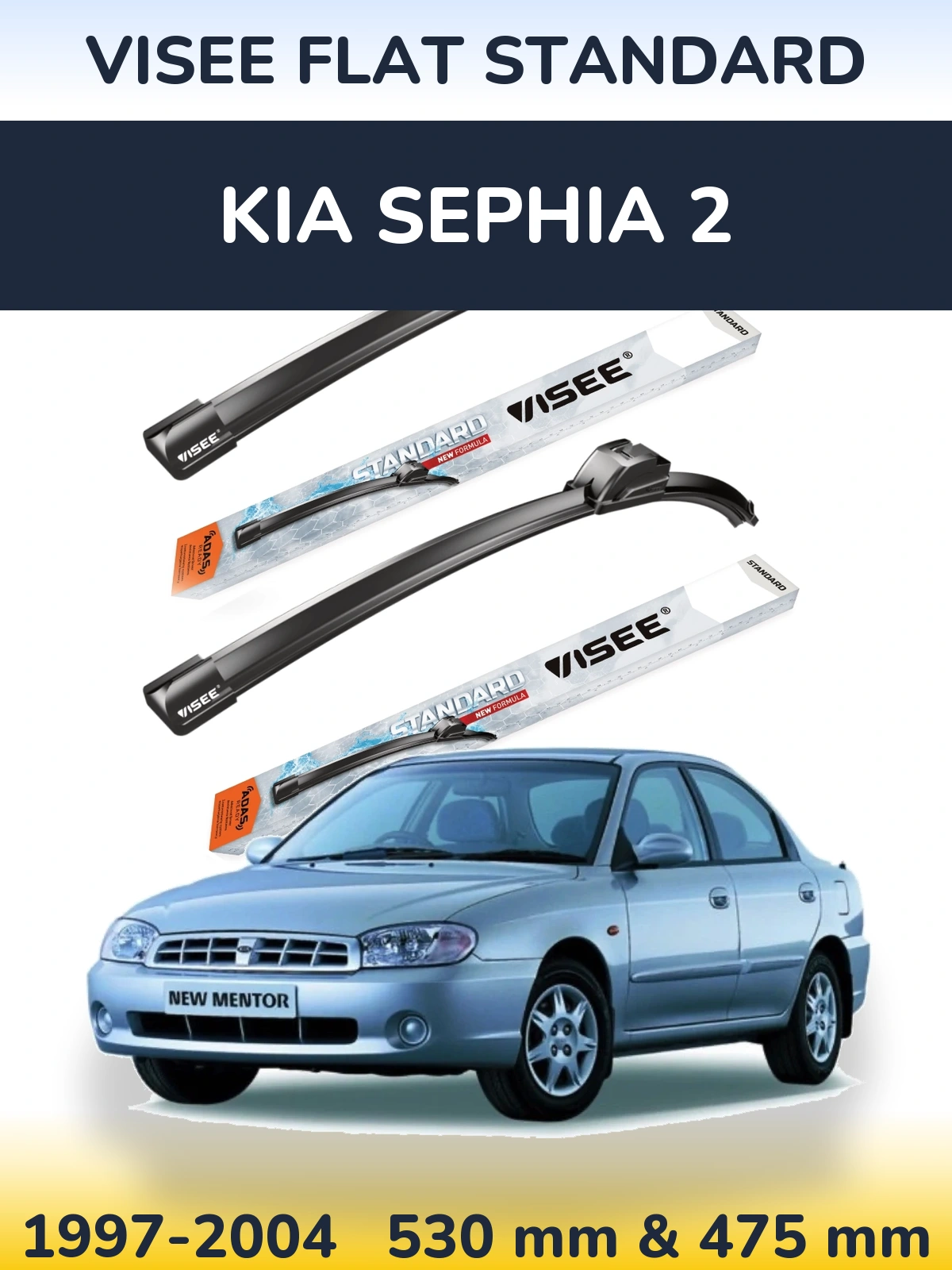 Torkarblad VISEE FLAT STANDARD för KIA Sephia 2