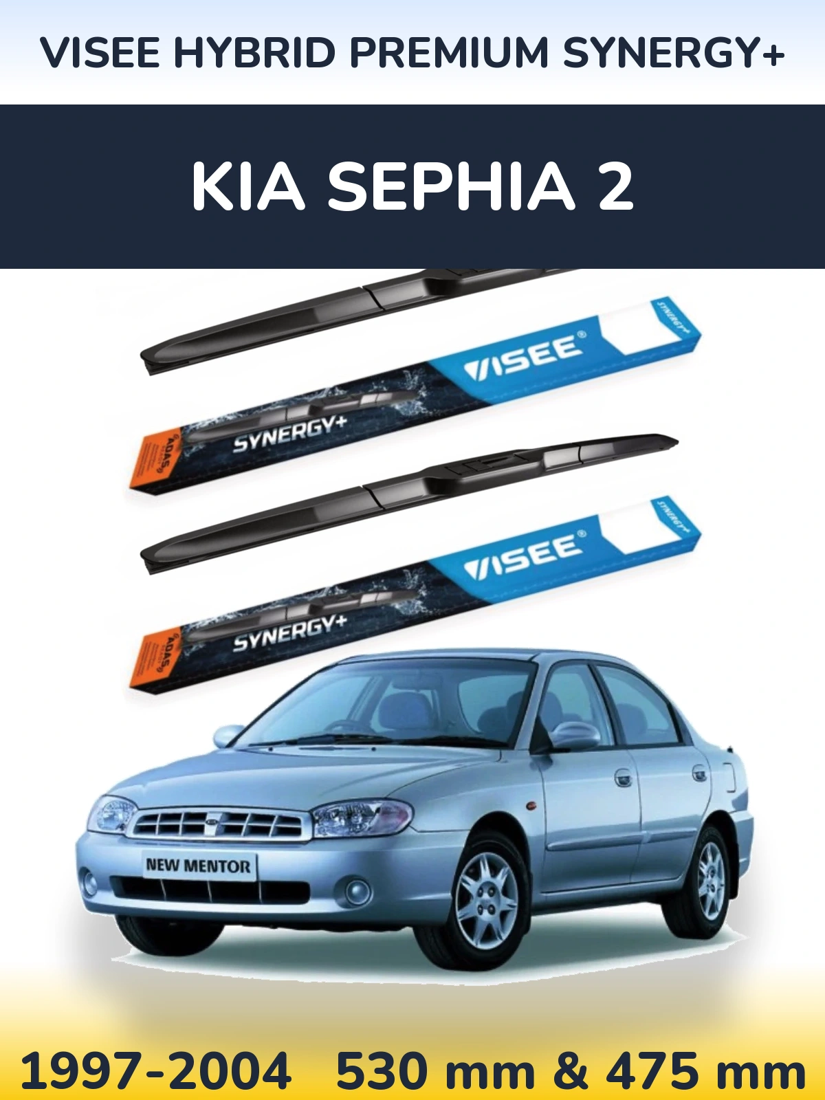 Torkarblad VISEE HYBRID PREMIUM SYNERGY+ för KIA Sephia 2
