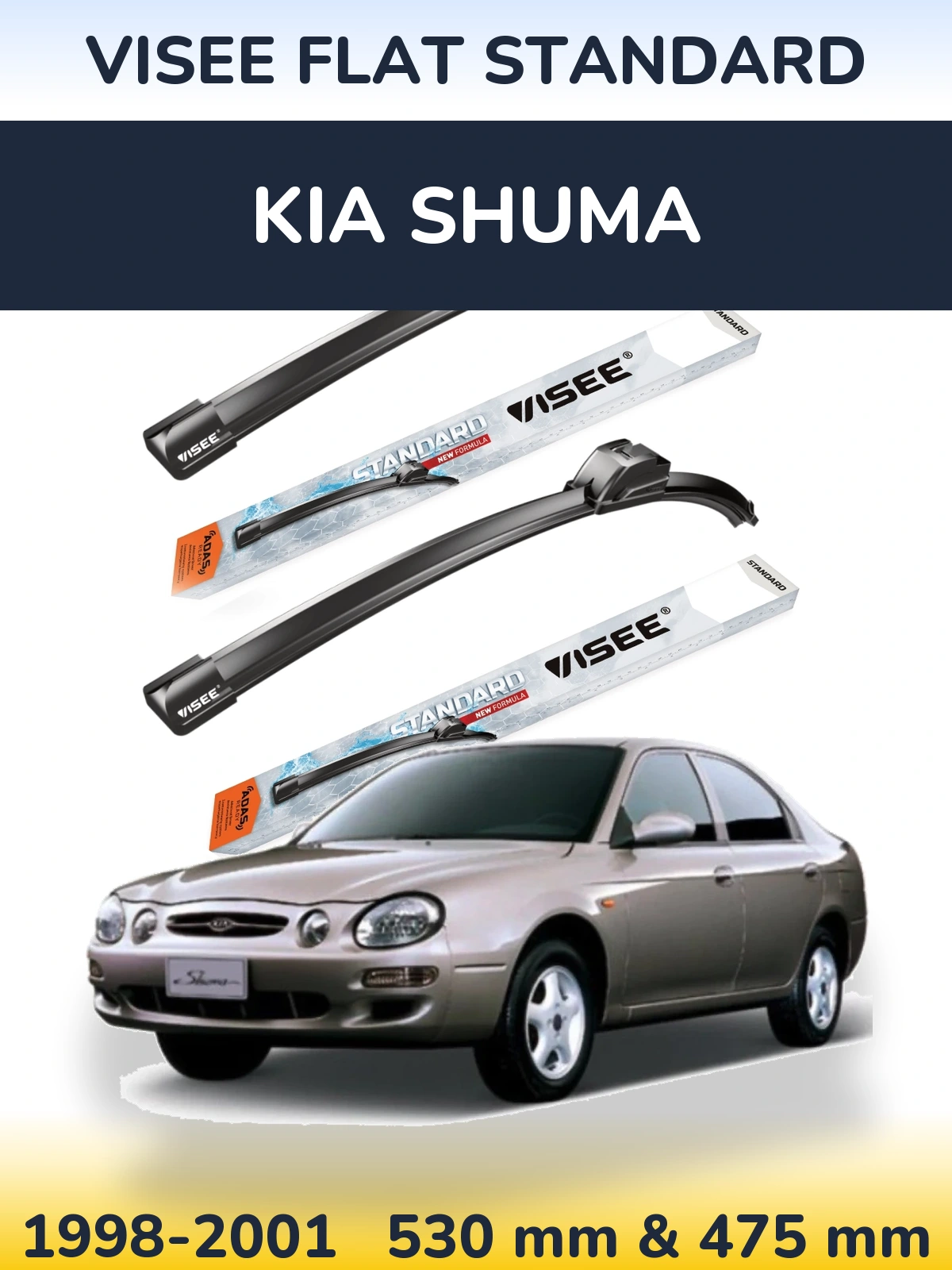 Torkarblad VISEE FLAT STANDARD för KIA Shuma