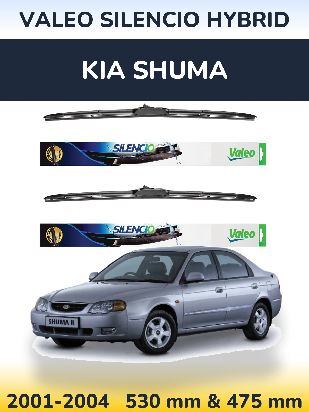 Torkarblad Valeo Silencio Hybrid för KIA Shuma