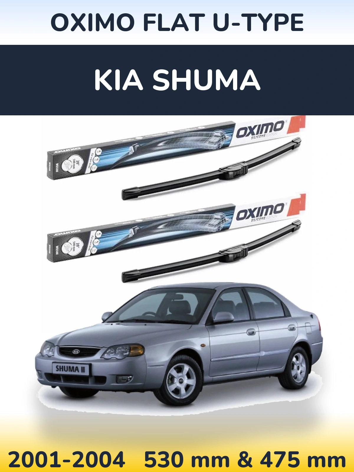 Torkarblad Oximo Flat U-type för KIA Shuma