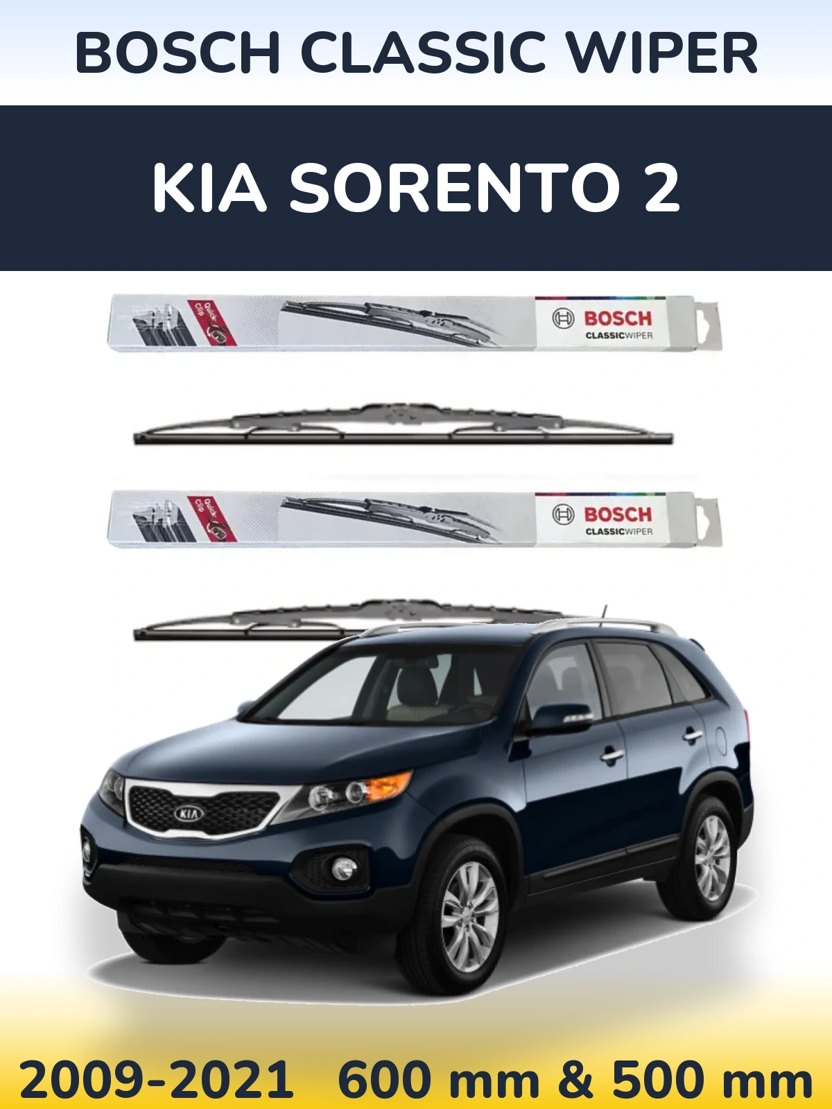 Torkarblad BOSCH Classic Wiper för KIA Sorento 2