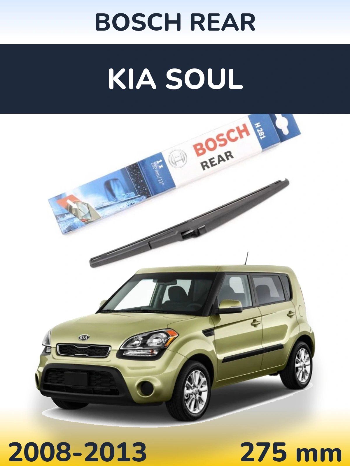 Задний дворник BOSCH Rear 280 мм для KIA Soul 2008-2013