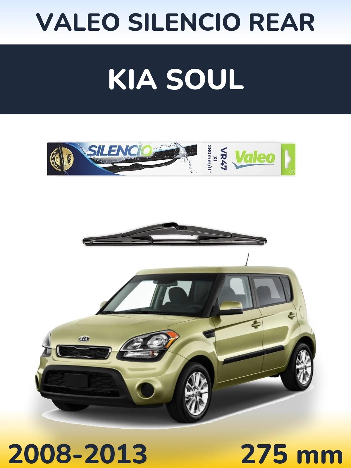 Задня щітка Valeo Silencio Rear 280 мм для KIA Soul 2008-2013