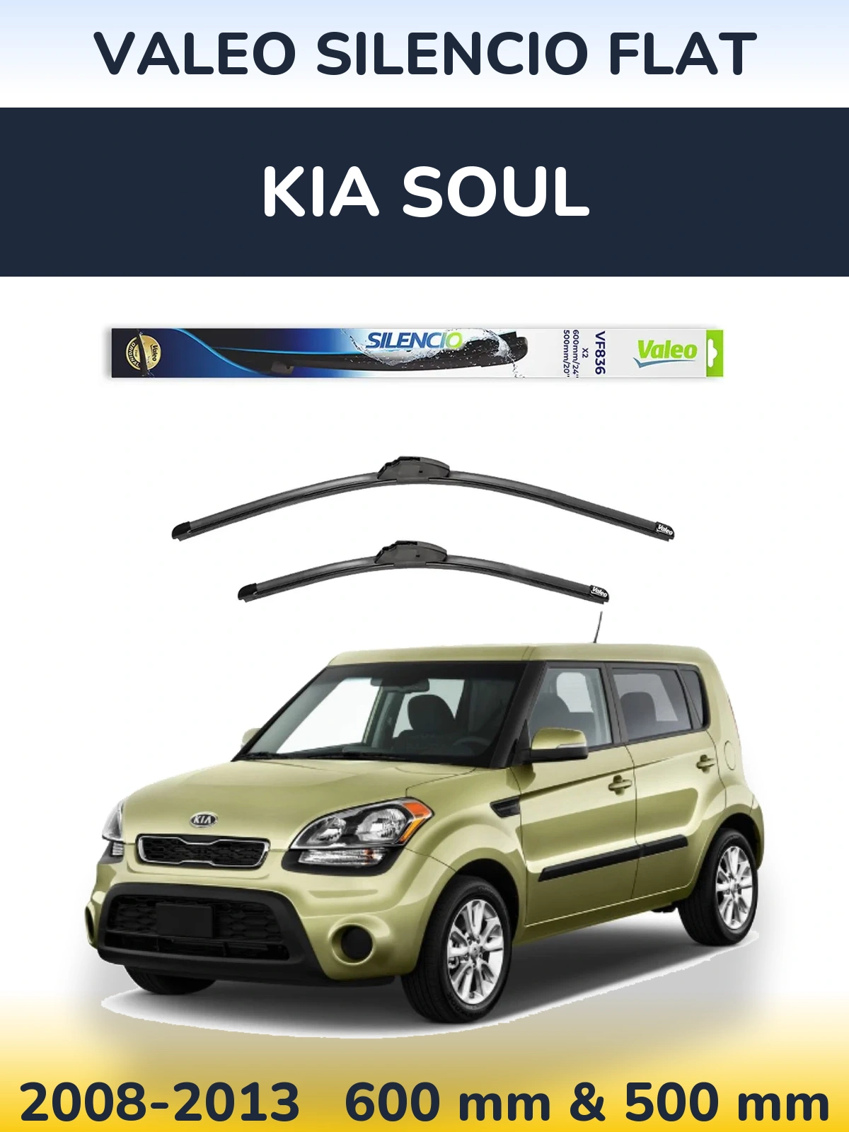 Torkarblad Valeo Silencio Flat för KIA Soul