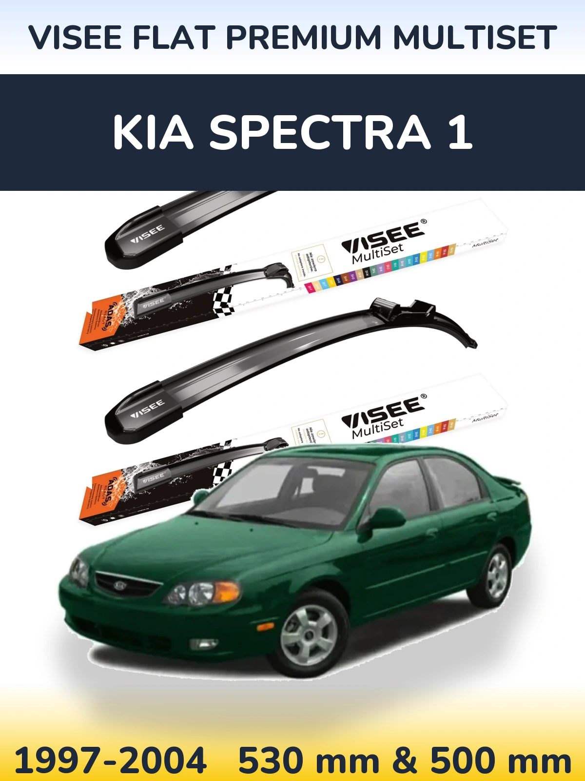 Torkarblad VISEE FLAT PREMIUM MultiSet för KIA Spectra 1