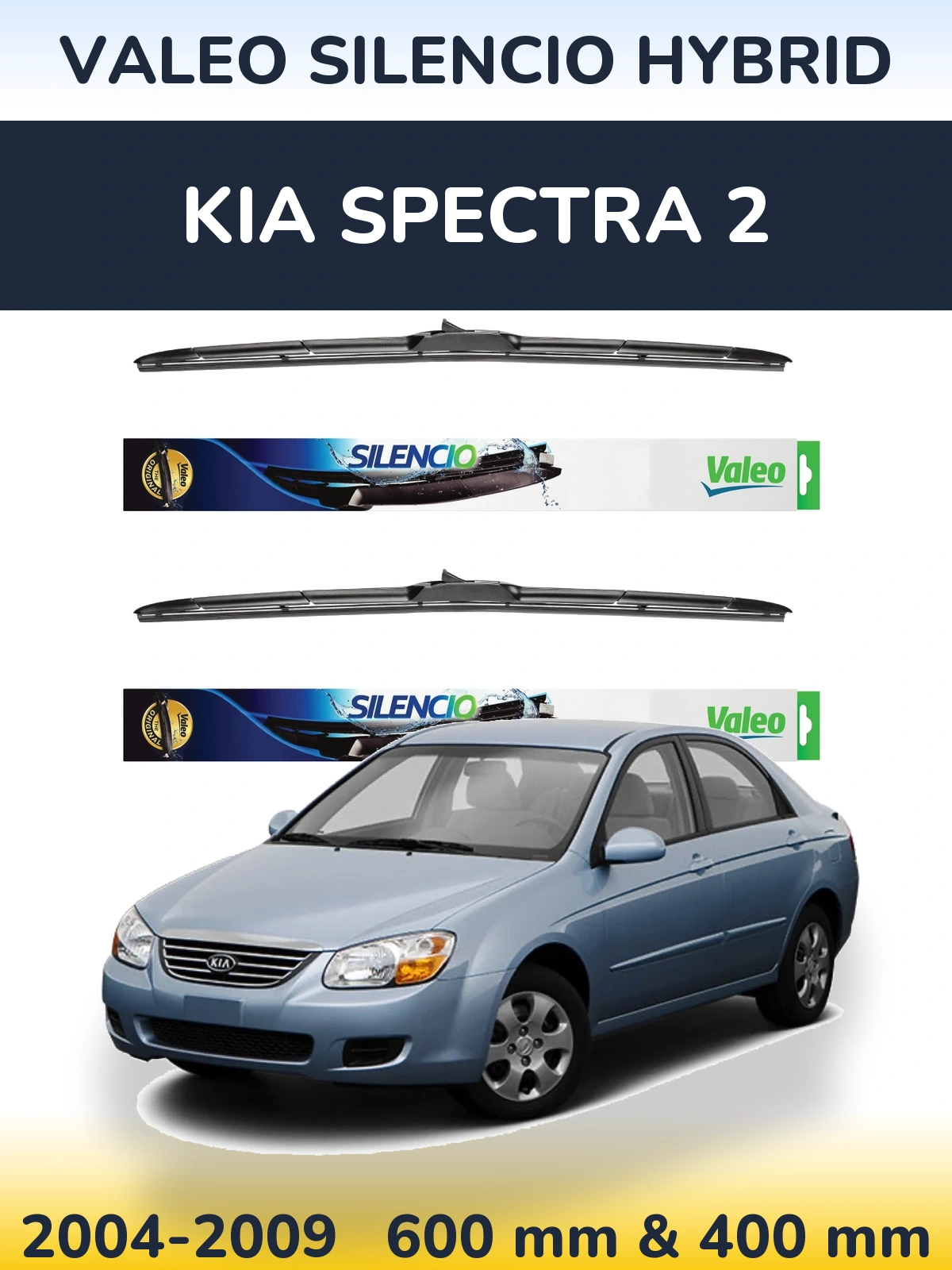Torkarblad Valeo Silencio Hybrid för KIA Spectra 2