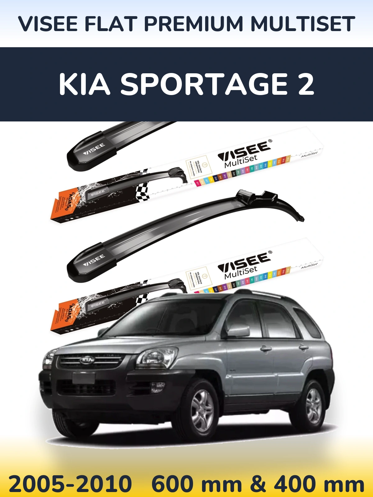 Torkarblad VISEE FLAT PREMIUM MultiSet för KIA Sportage 2