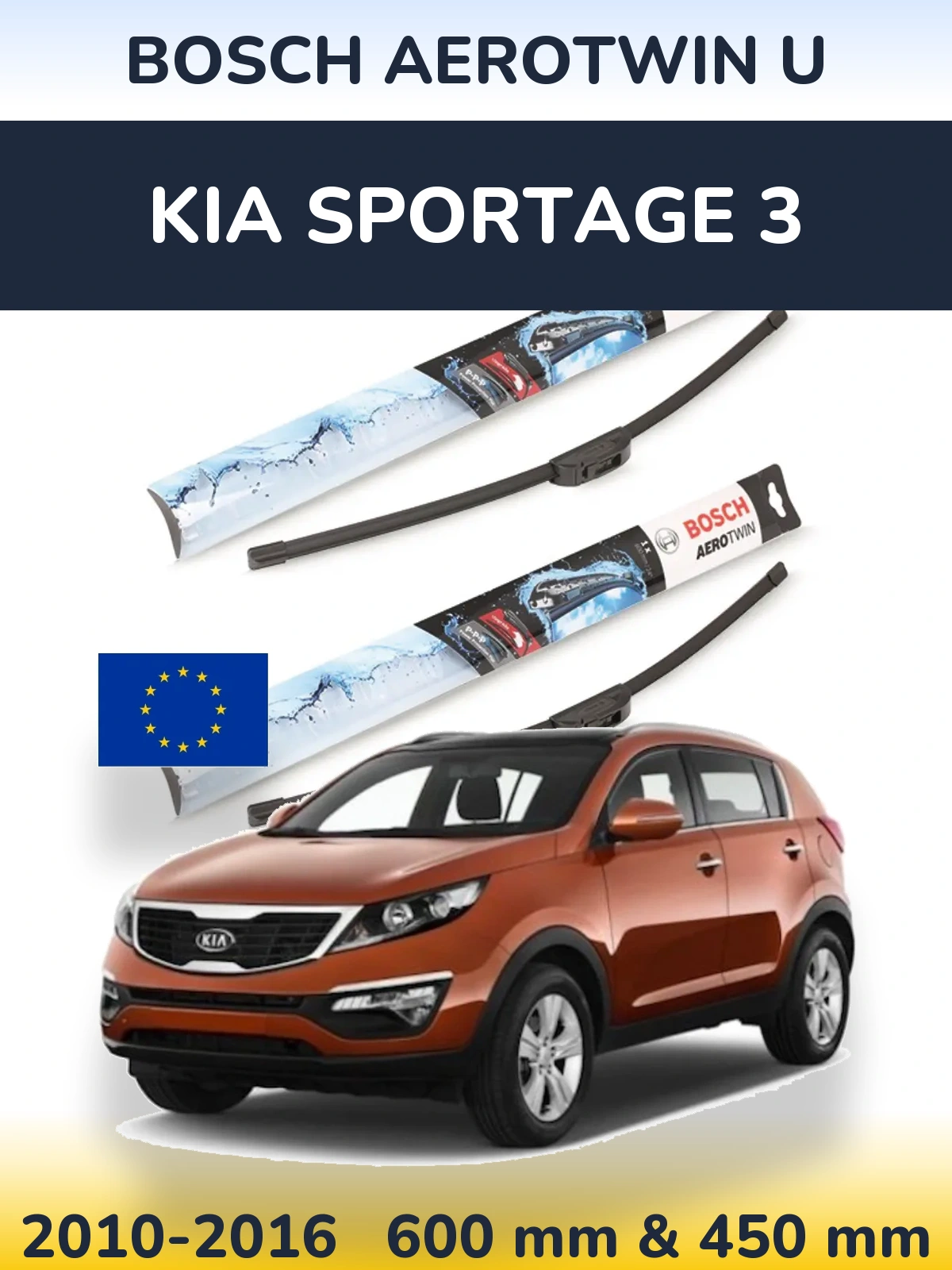 Torkarblad BOSCH AeroTwin U för KIA Sportage 3