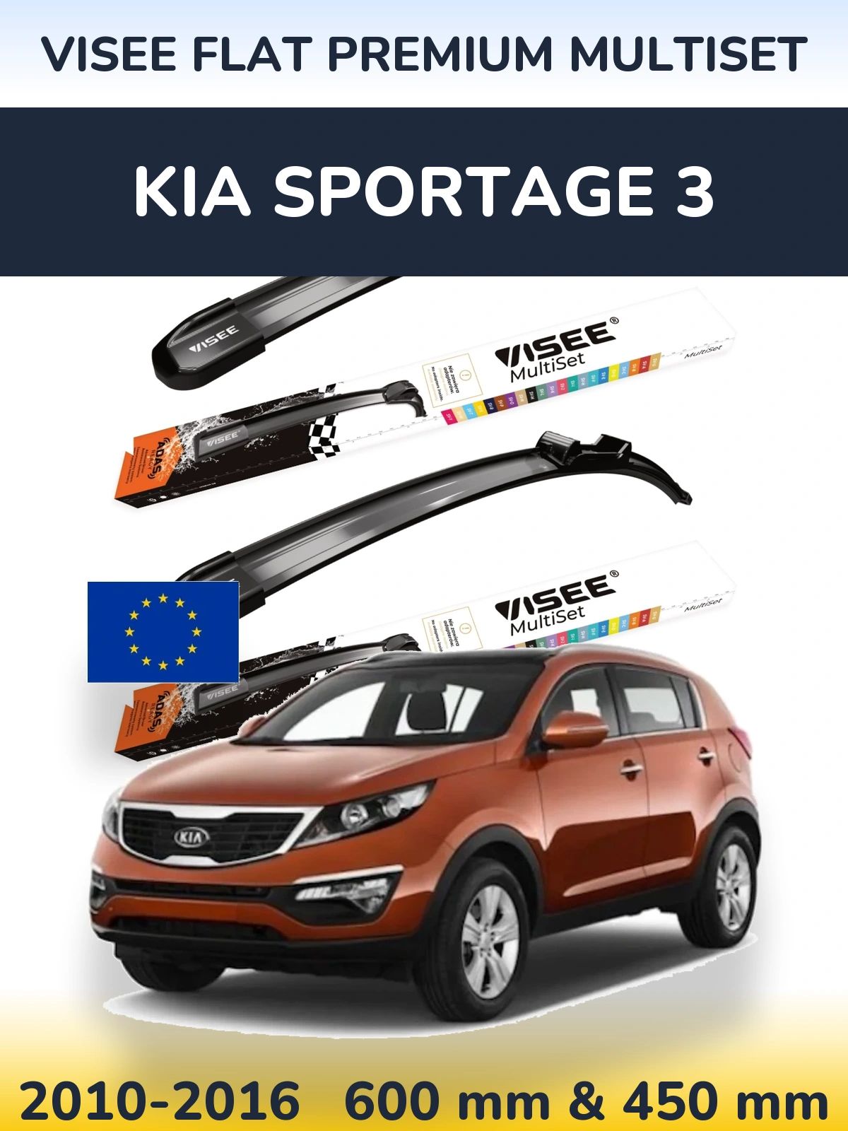 Torkarblad VISEE FLAT PREMIUM MultiSet för KIA Sportage 3