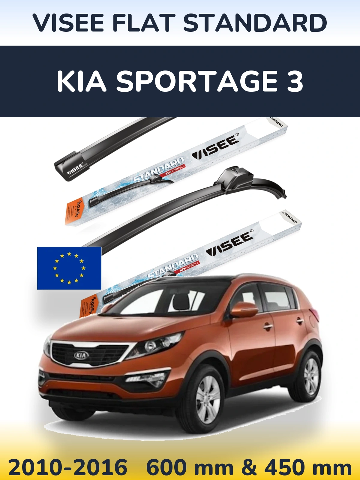 Torkarblad VISEE FLAT STANDARD för KIA Sportage 3